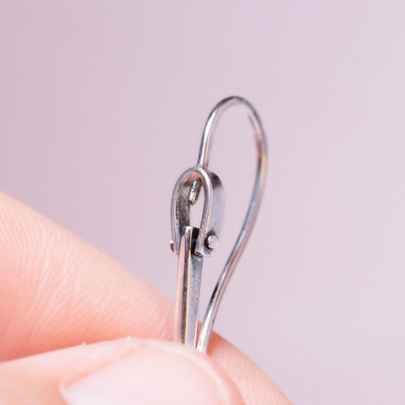 pendientes de perla plata y oro detalle