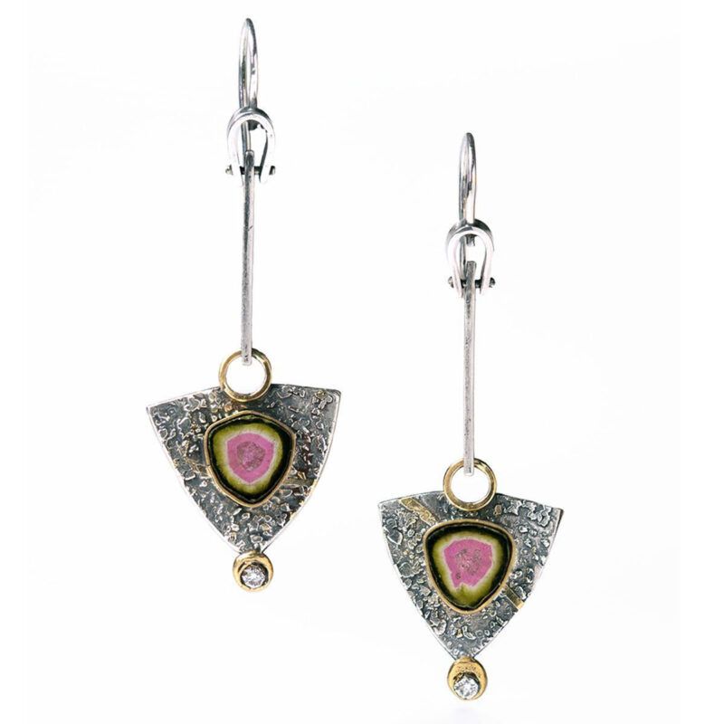 pendientes turmalinas y diamantes